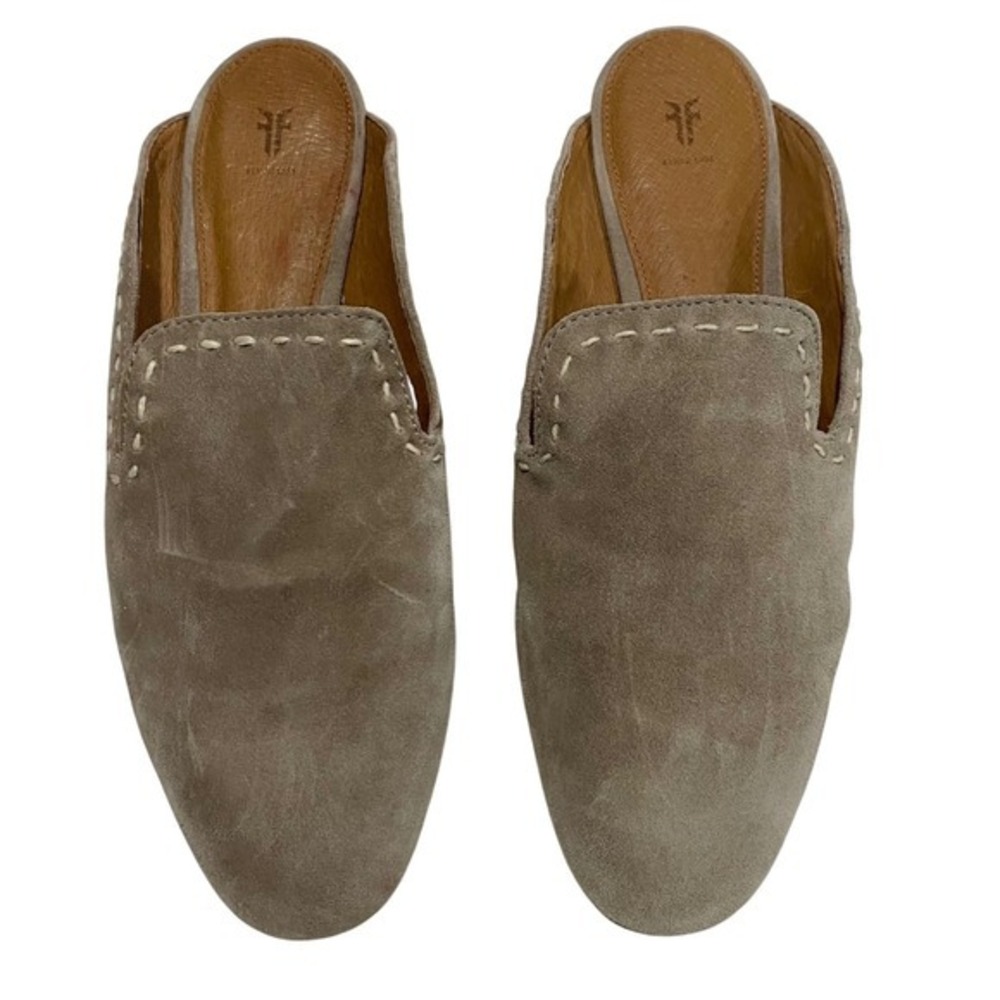 Frye Gwen Pickstitch Leather Slide Mule Ash Beige 8.5 Boho Western Casual Spring - Picture 3 of 8